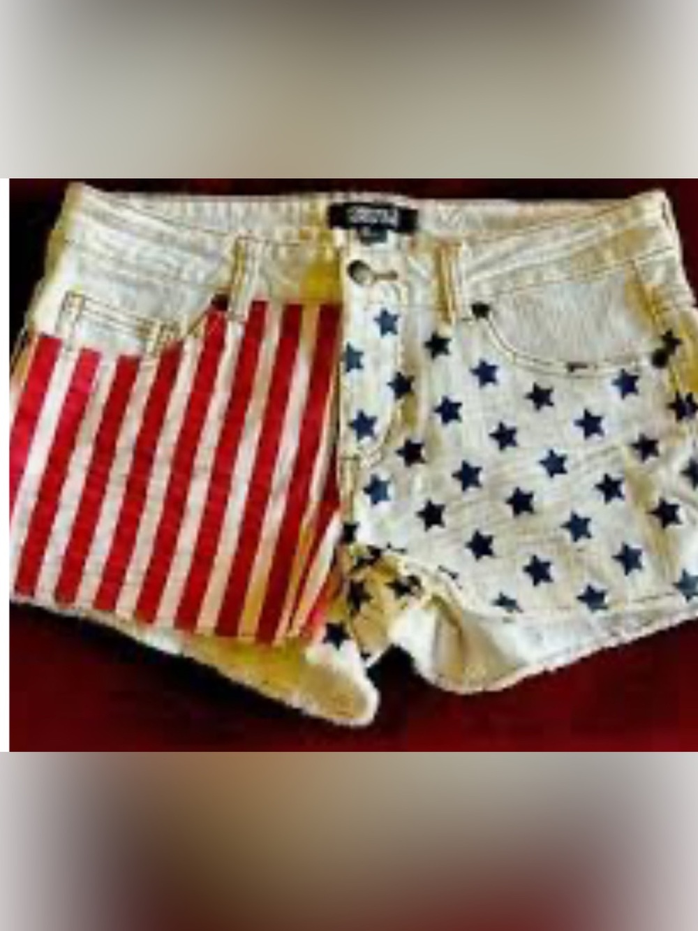 Women's Stars & Stripes Jean Shorts - White/Red/Blue